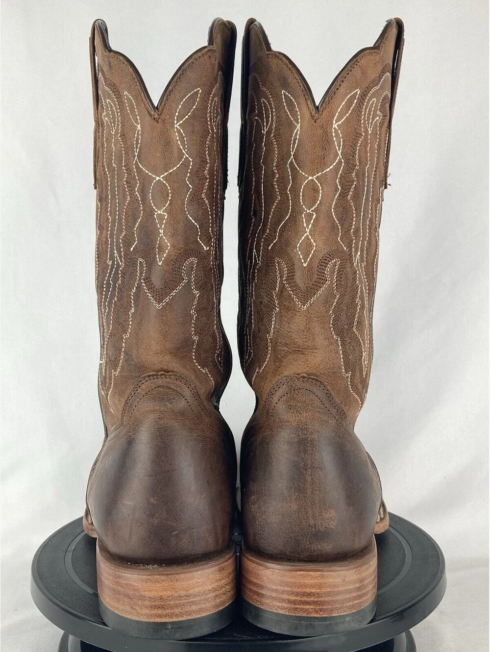 Men’s 8.5 EE (Wide) JB Dillon Mad Dog Bone Goat Leather Cowboy Boots Square Toe